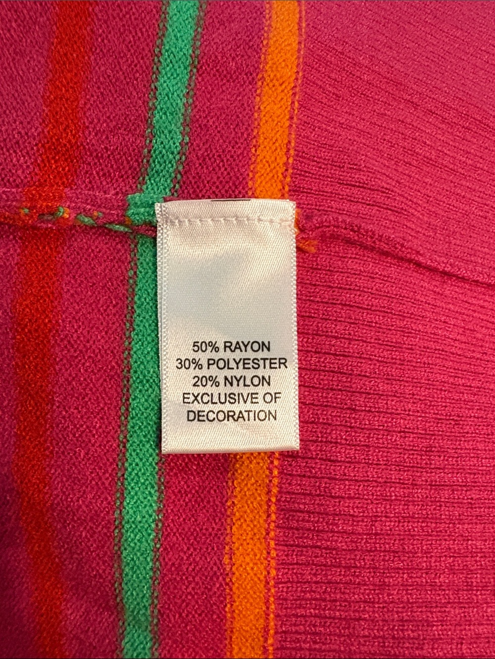 Kerri Rosenthal “Next Smile’s On You” Stripe Embroidered Sweater SZ M EUC - Picture 5 of 6